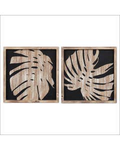 Cuadro De Lienzo De Hojas Tropical Surtidos 40X40X2.5Cm