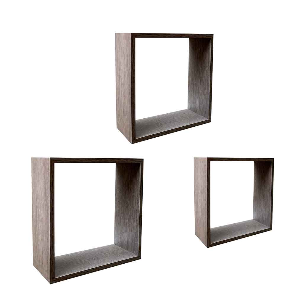 Juego de estantes en cubos gris 3 piezas 24X24X11