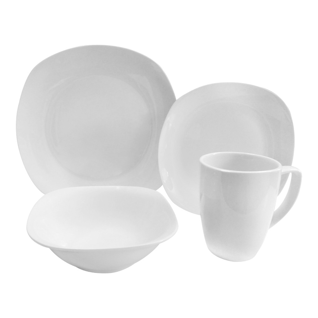 Set De 16 Piezas De Vajilla Porcelana Blanca