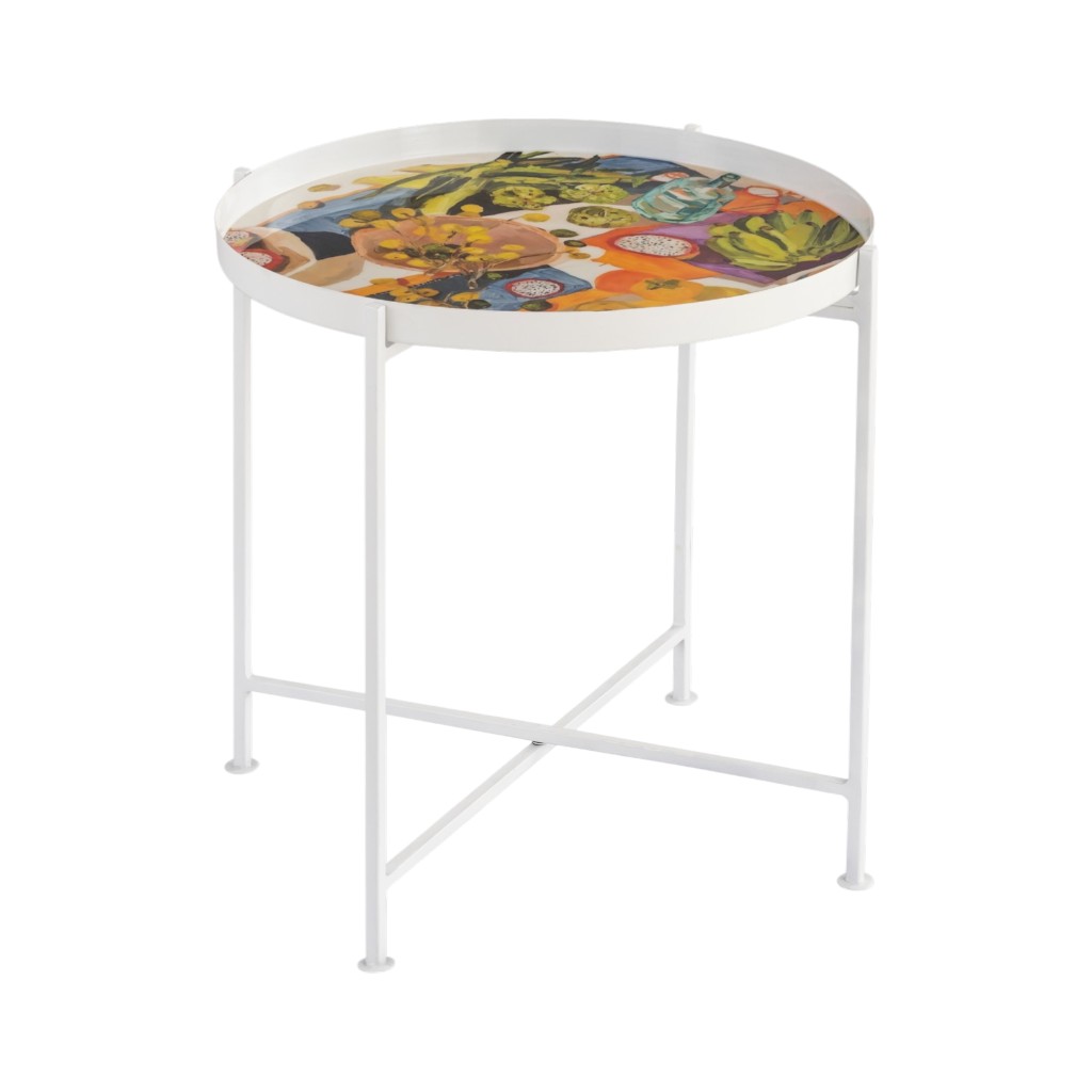Bandeja Con Soporte Superficie Decorada 45X47Cm