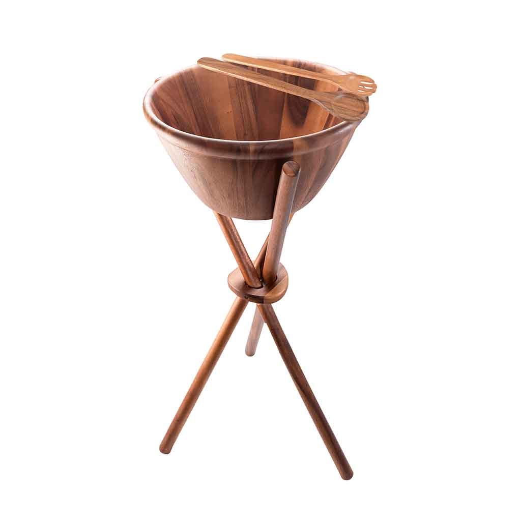 Ensaladera De Madera De Acacia Con 4 Piezas