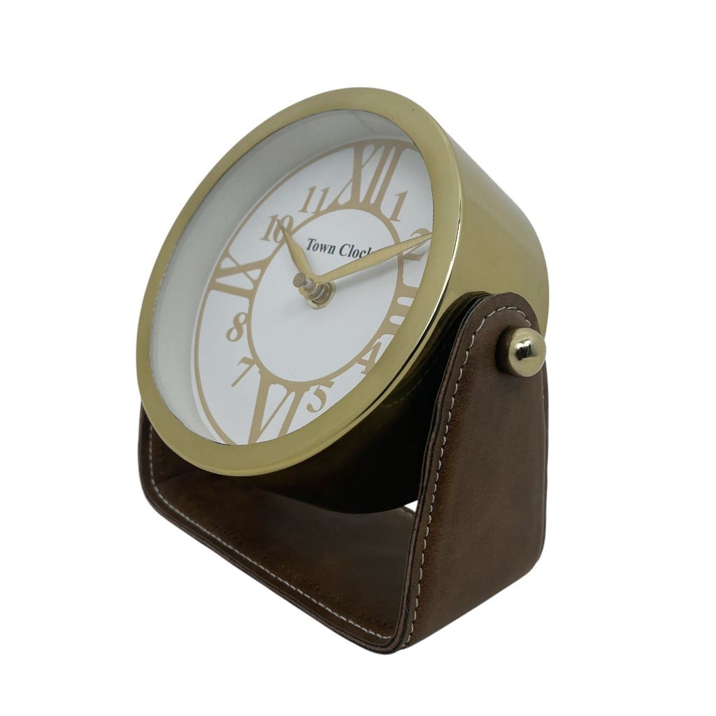 Reloj Dorado De Mesa 14x7x13cm