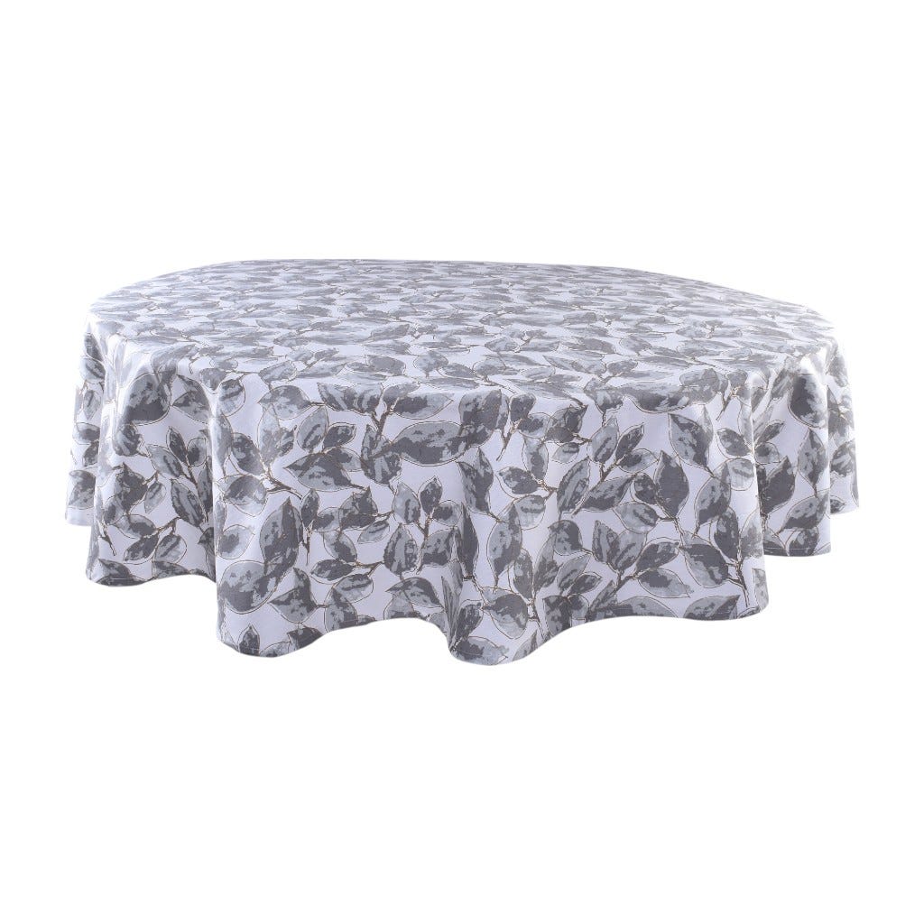 Mantel Redondo Estampado De Hojas 230Cm