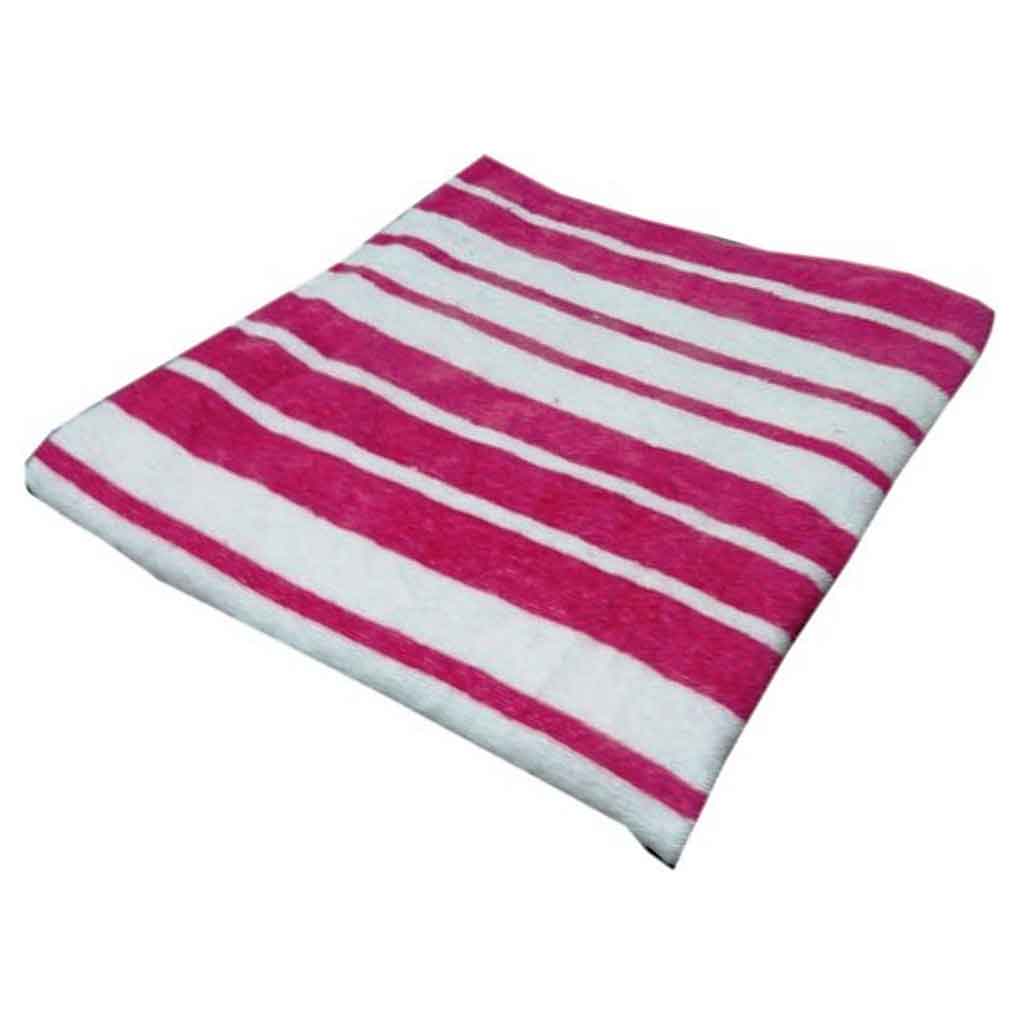 Toalla de playa dobbie estampado de rayas rosado y blanco 70X140CM