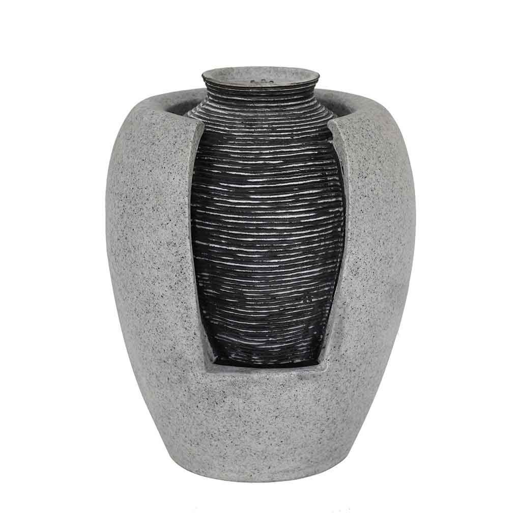 Fuente De Agua De Poliresina Gris 32x30x39cm