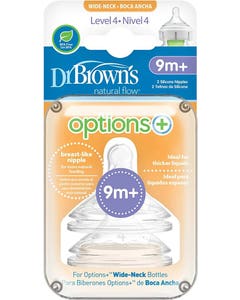 Set de 2 Tetinas de Cuello Ancho Dr Brown Nivel 4