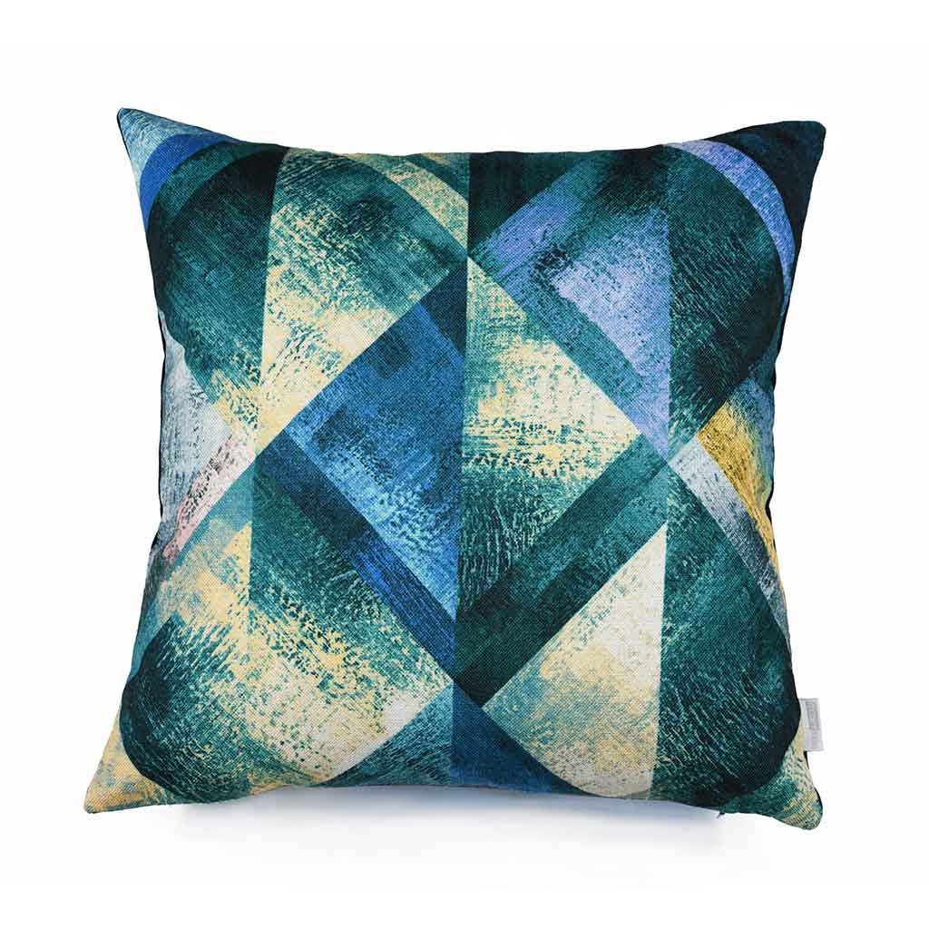 Cojín Con Estampado Geométrico Azul 45X45Cm