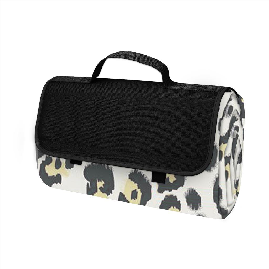 Manta plegable para picnic con detalles de leopardo