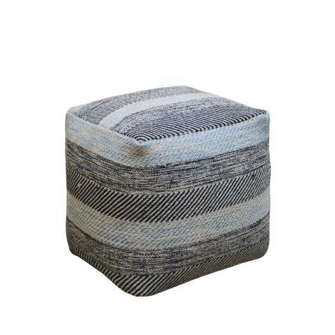 Decorativo Puff Gris de Rayas