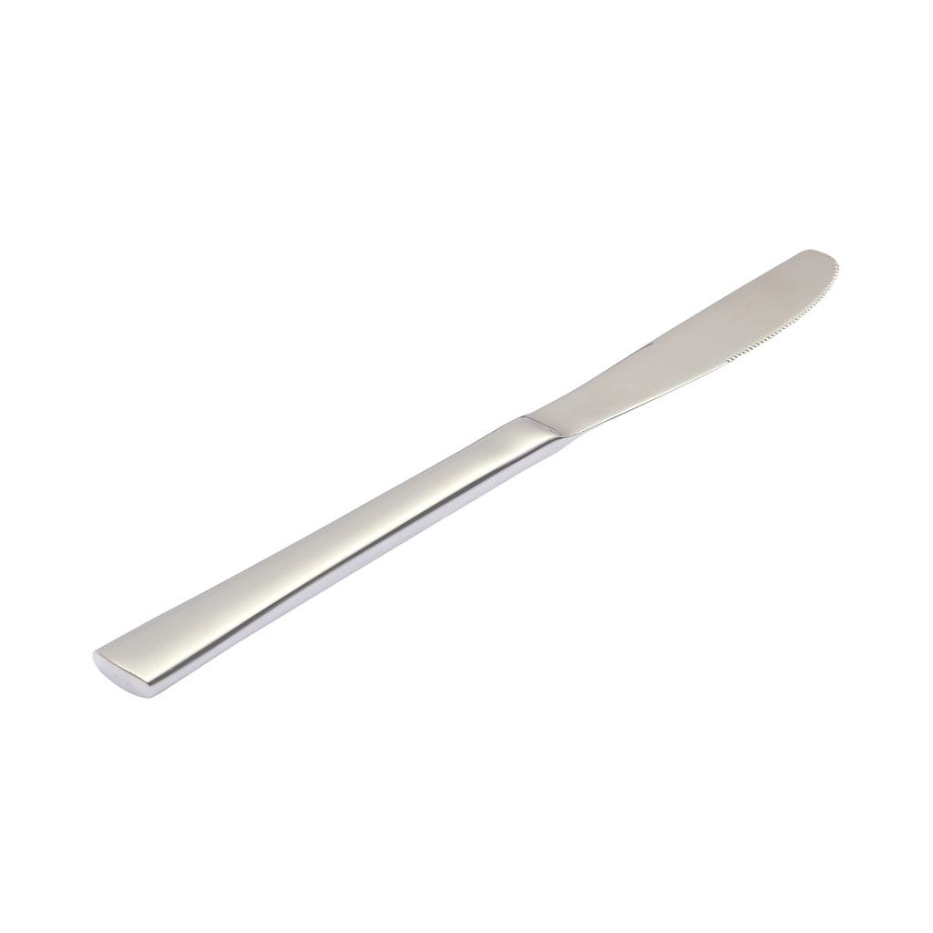 Cuchillo individual plateado con mango simple
