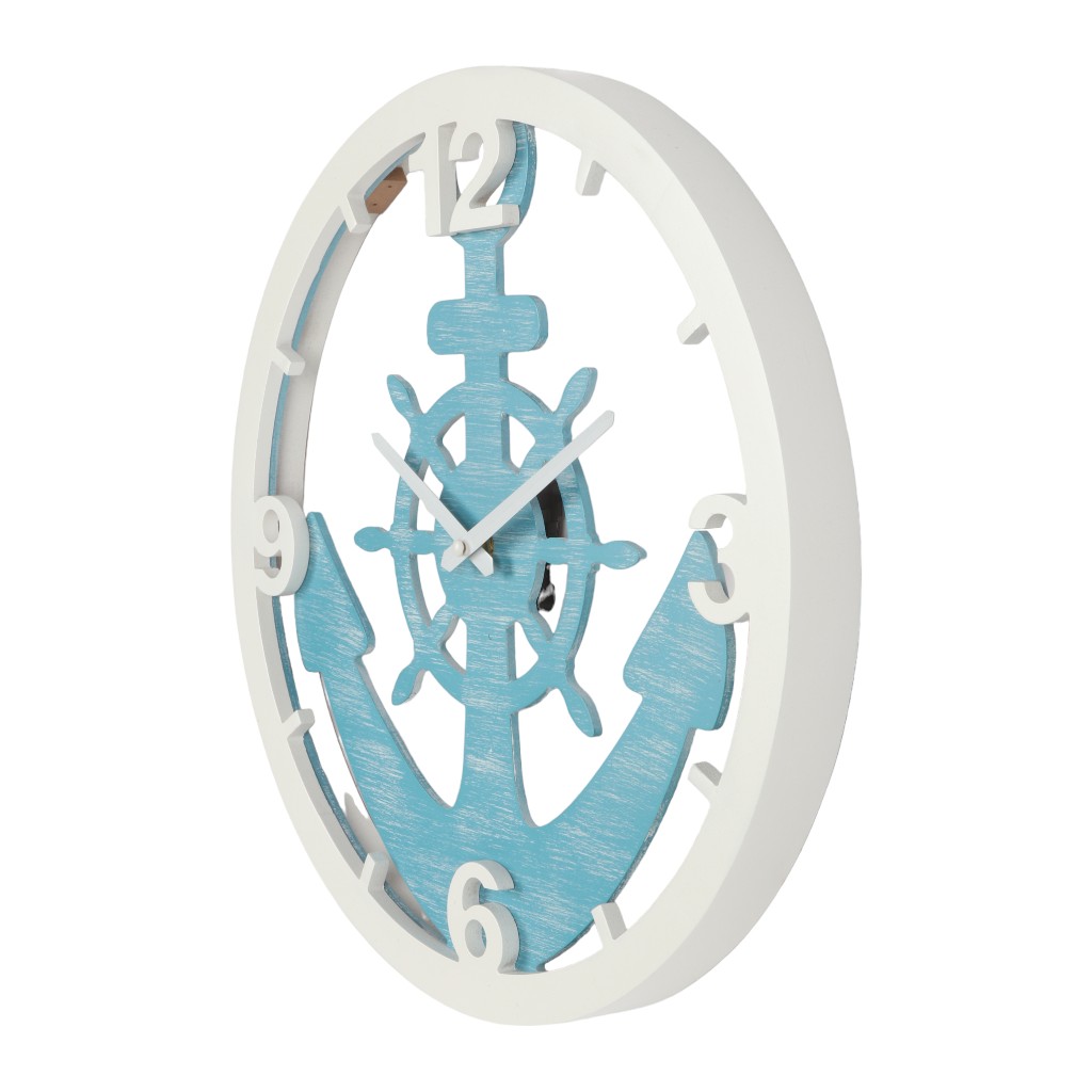 Reloj De Pared Con Diseño De Ancla 40x3.5cm