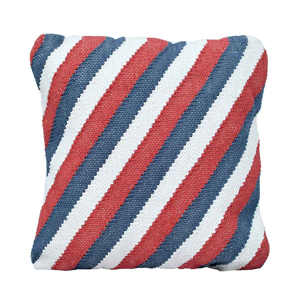 Coj&iacute;n decorativo con estampado tricolor