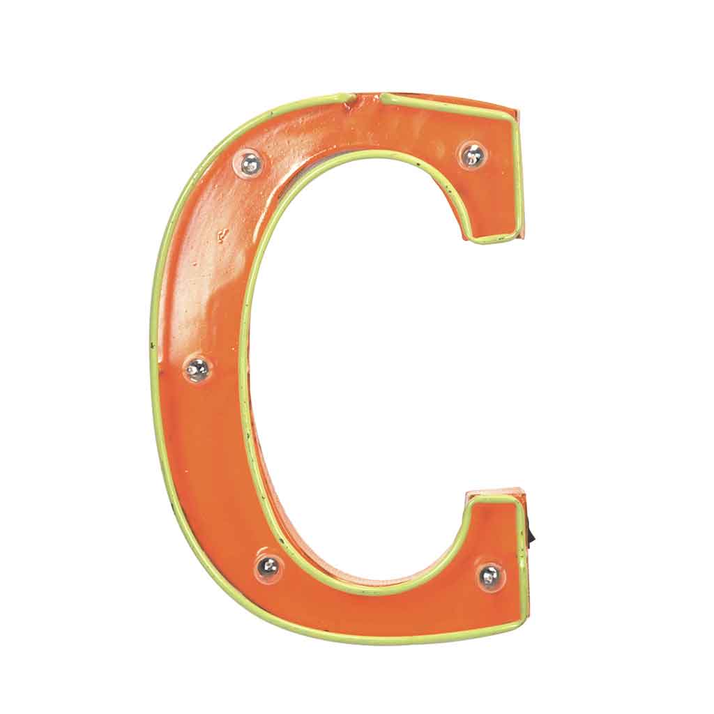 CUADRO CON LUZ LETRA C 25.X6.5X36CM