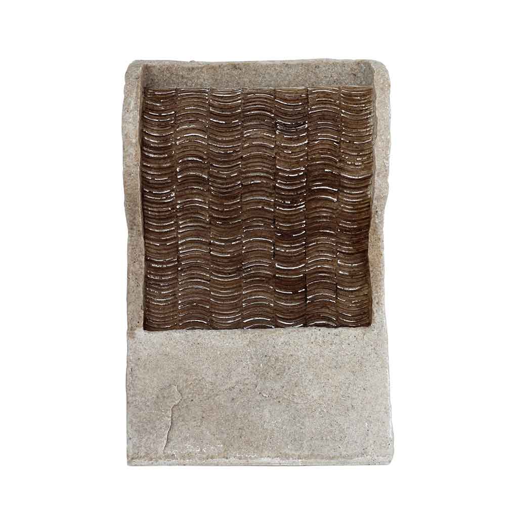 Fuente De Agua Marrón De Poliresina 23x16x32.5cm