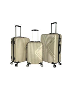 Set De 3 Maletas Abs Caqui Con Ruedas Dobles