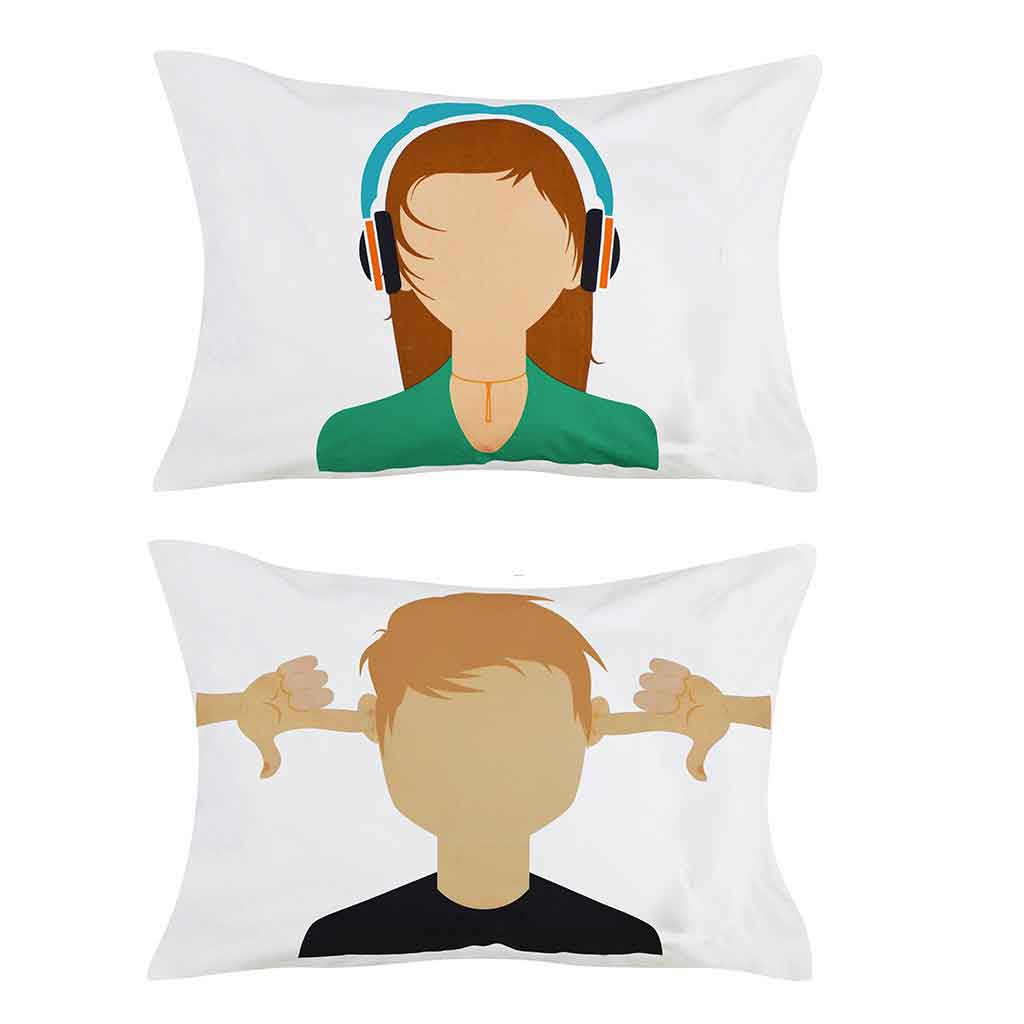 Set de 2 funda de almohada estampada queen
