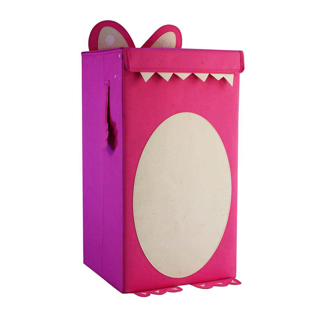 Cesta organizadora infantil rosa y crema 