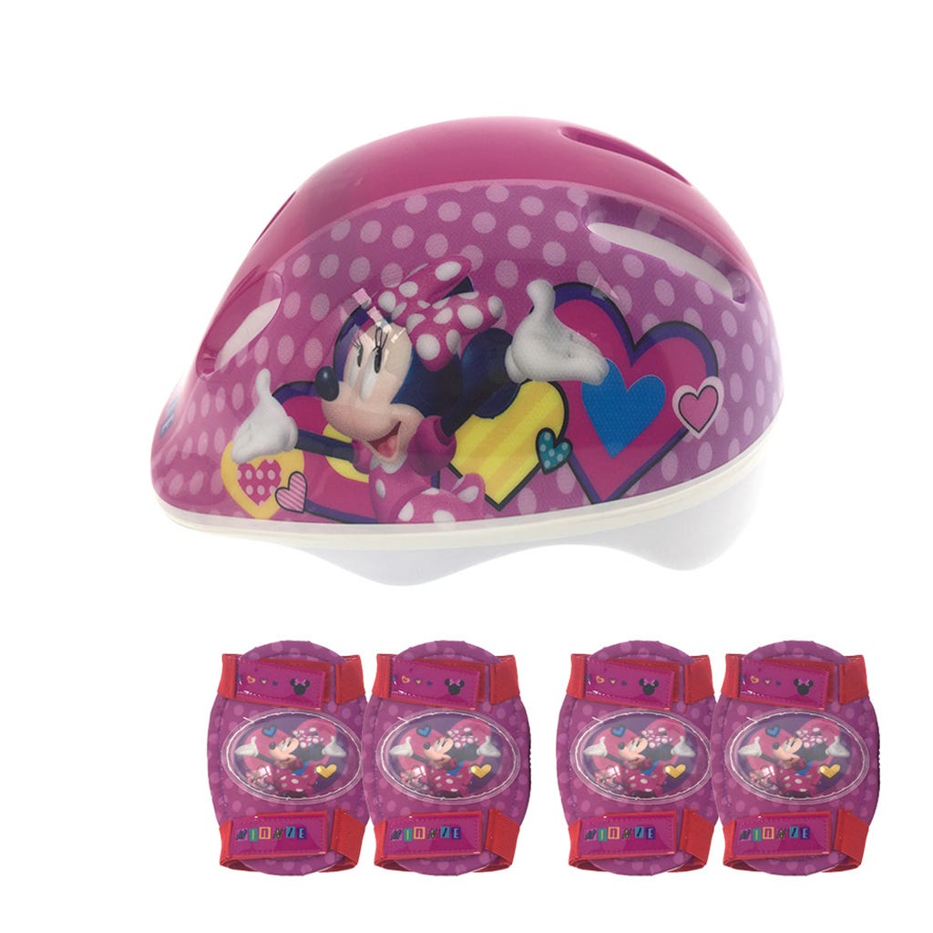 Juego de casco y protecciones de Minnie Mouse