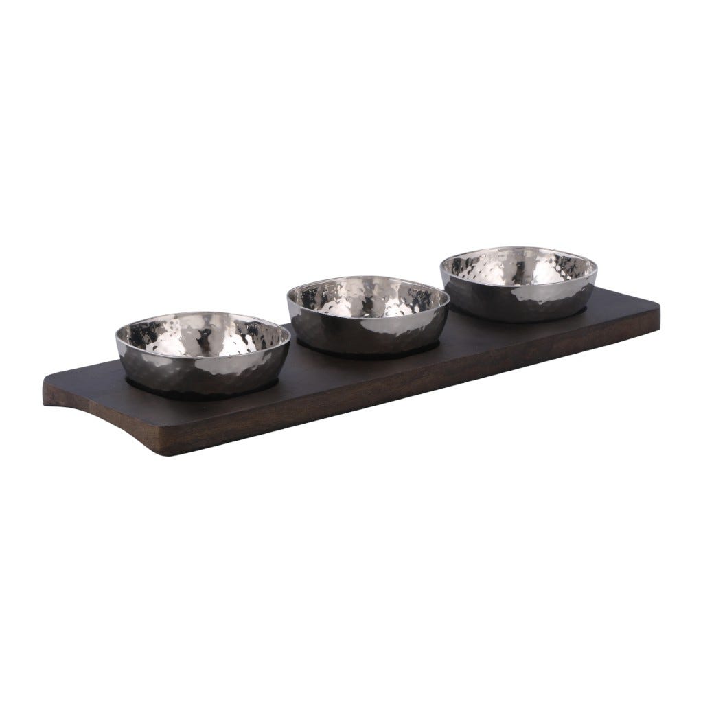 Cuenco De 3 Pzs Con Bandeja 38X11Cm