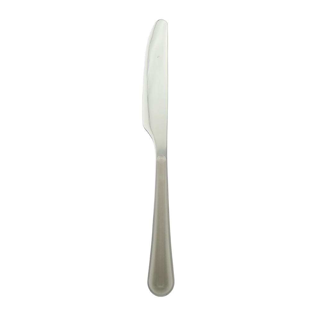 Cuchillo individual plateado con mango gris