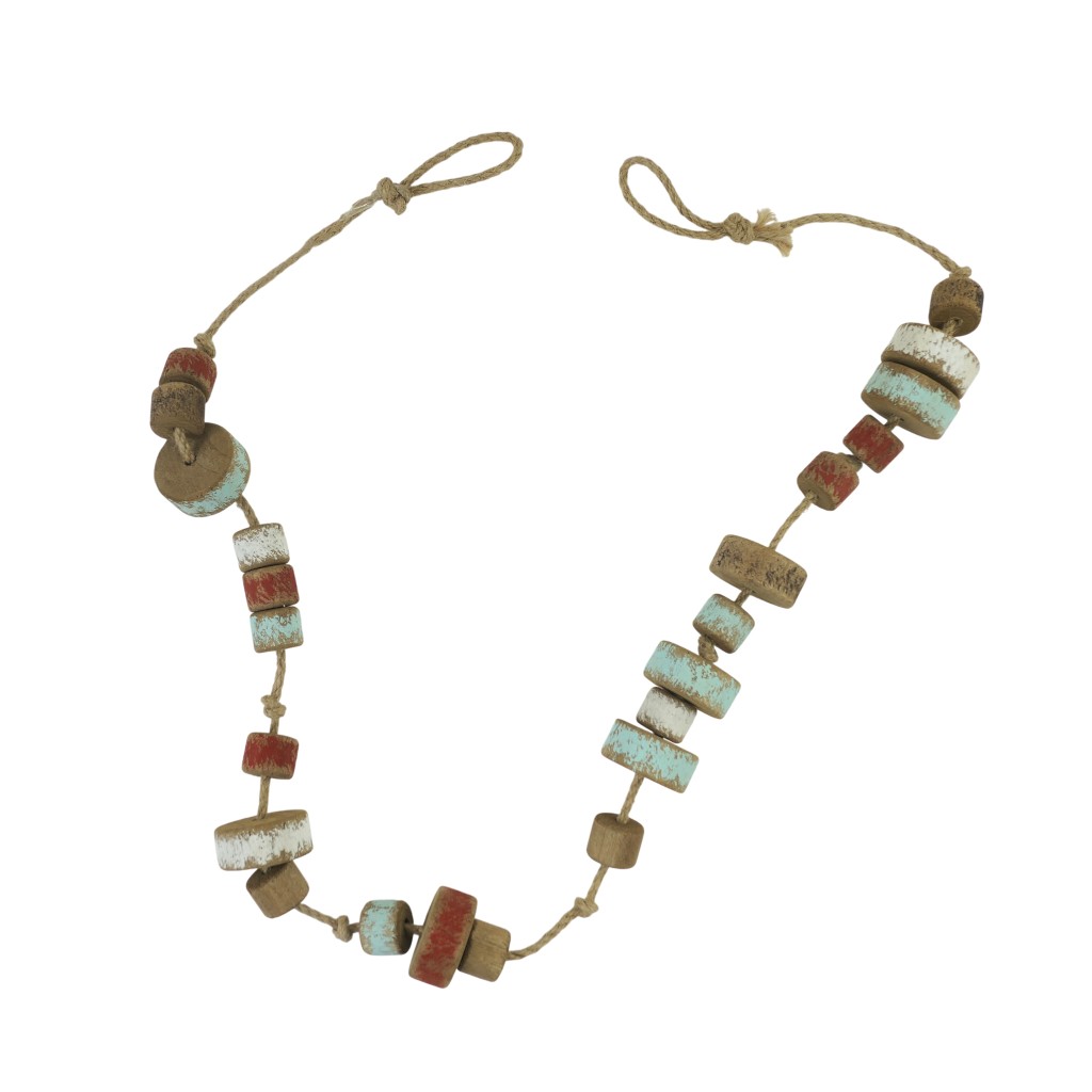 Decoración De Cuentas De Madera Costera 35cm