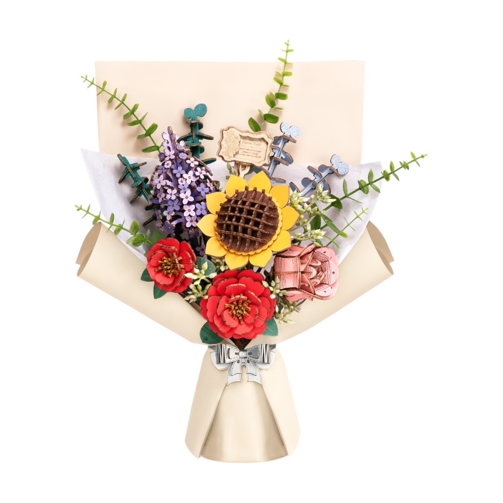 Rompecabezas 3D De Madera Ramo De Flores