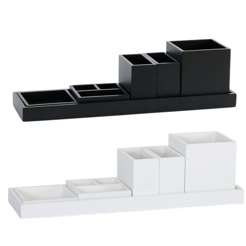 Organizador De Escritorio De 7 Compartimentos Colores Surtidos 38X10.5X10Cm