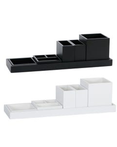 Organizador De Escritorio De 7 Compartimentos Colores Surtidos 38X10.5X10Cm