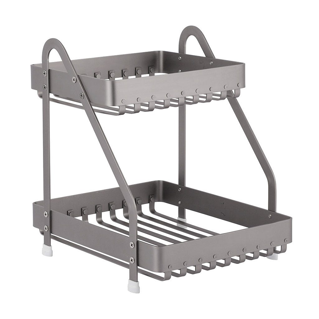 Estante De Cocina De 2 Niveles Gris 31X24X31Cm