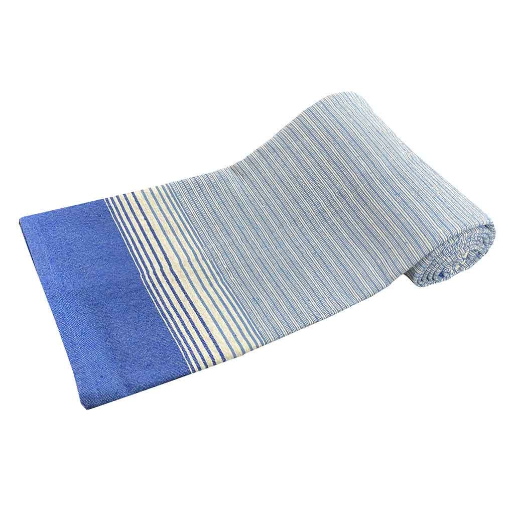 Cubrecama De Algodón Blanco Con Diseño Azul 160X220Cm