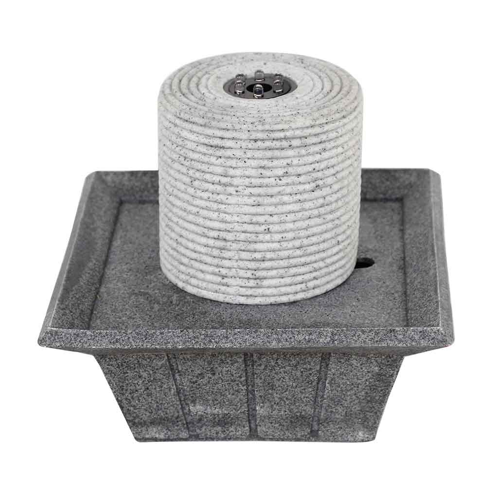 Fuente De Agua De Poliresina Gris 20x20x18cm