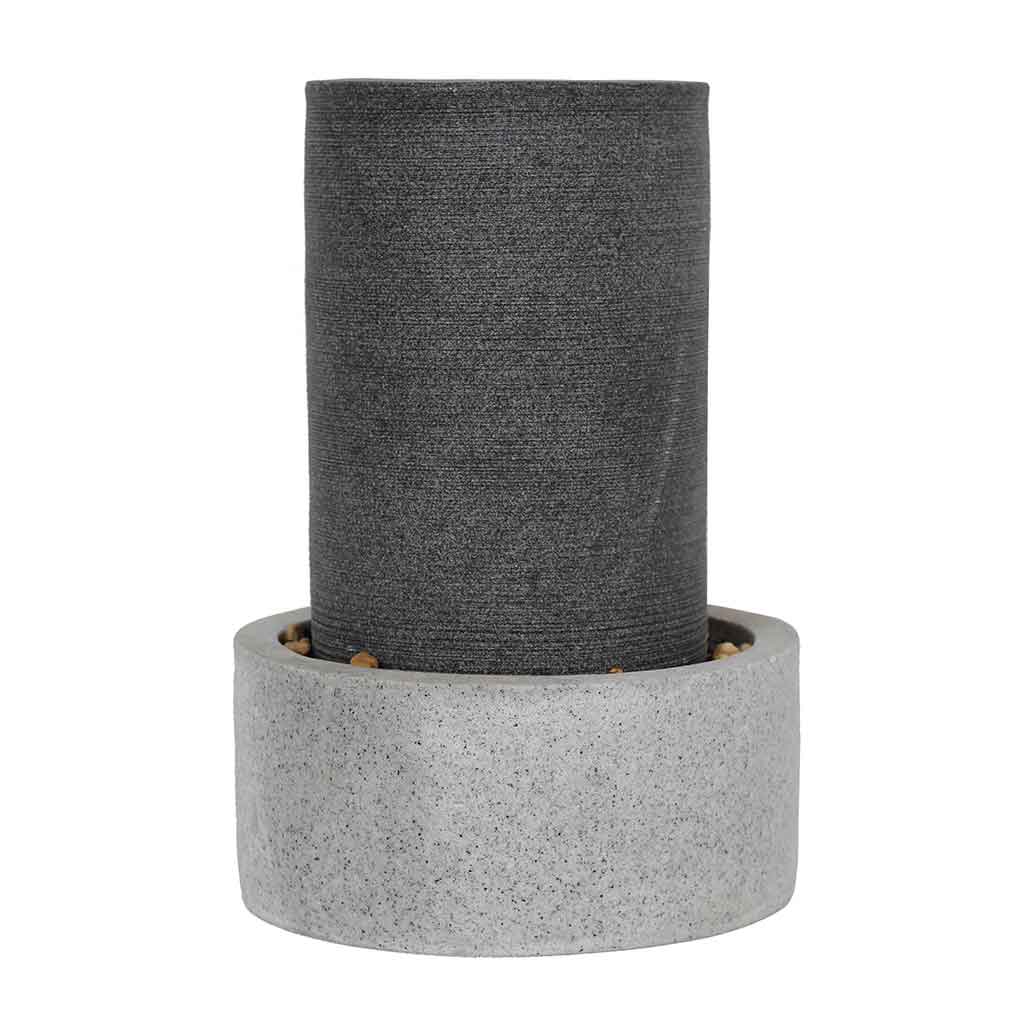 Fuente De Agua Gris De Poliresina 28.5x28.5x43.5cm