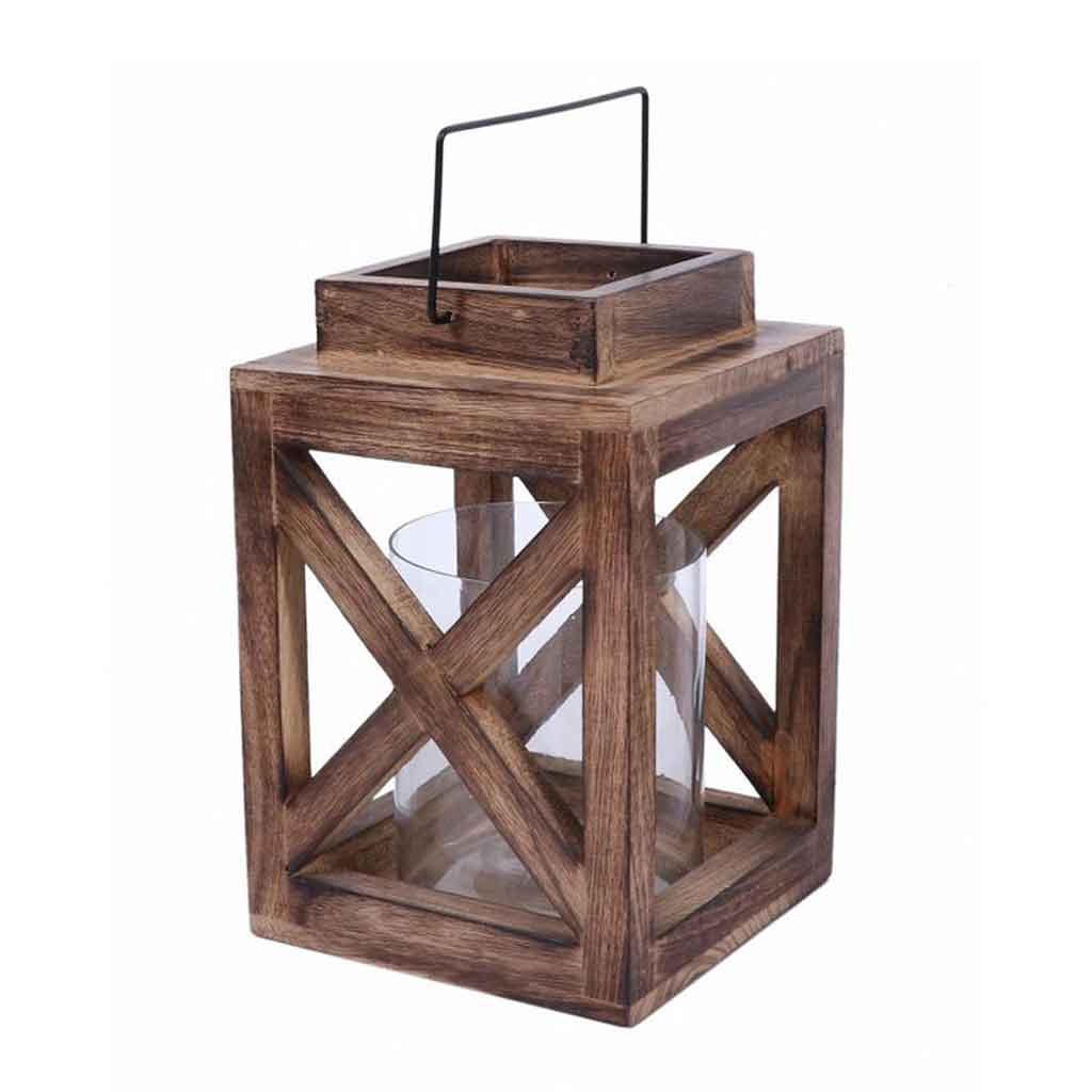 Farol De Madera 24X17X17Cm