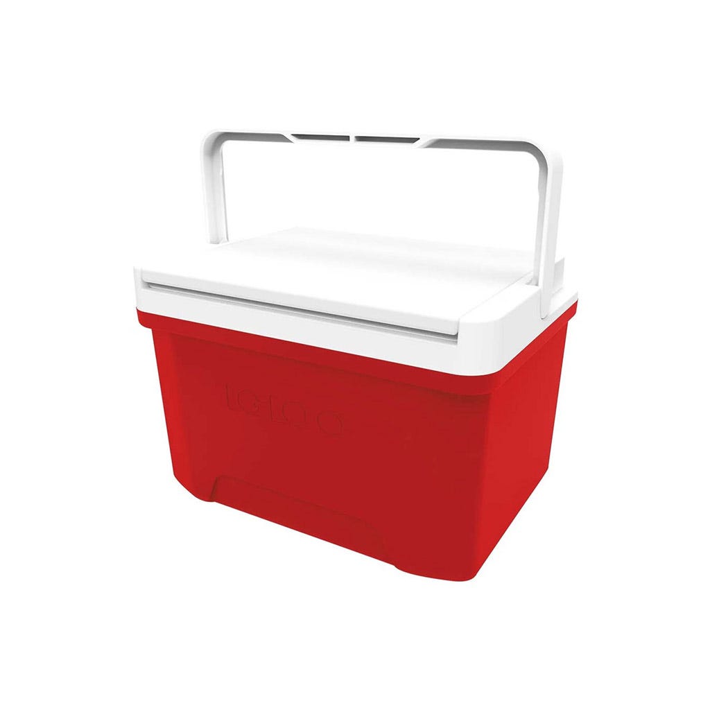 Hielera roja con 9 cuartos Laguna Igloo