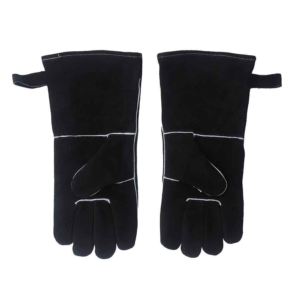 Guantes De Cuero Color Negro 35x17cm