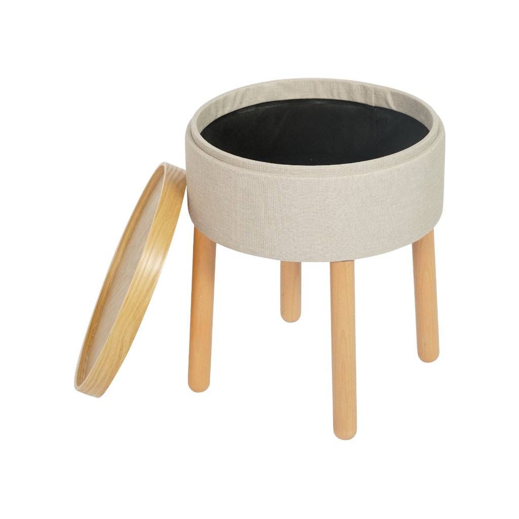 Banco Con Bandeja Crema Gass 37X37X45Cm