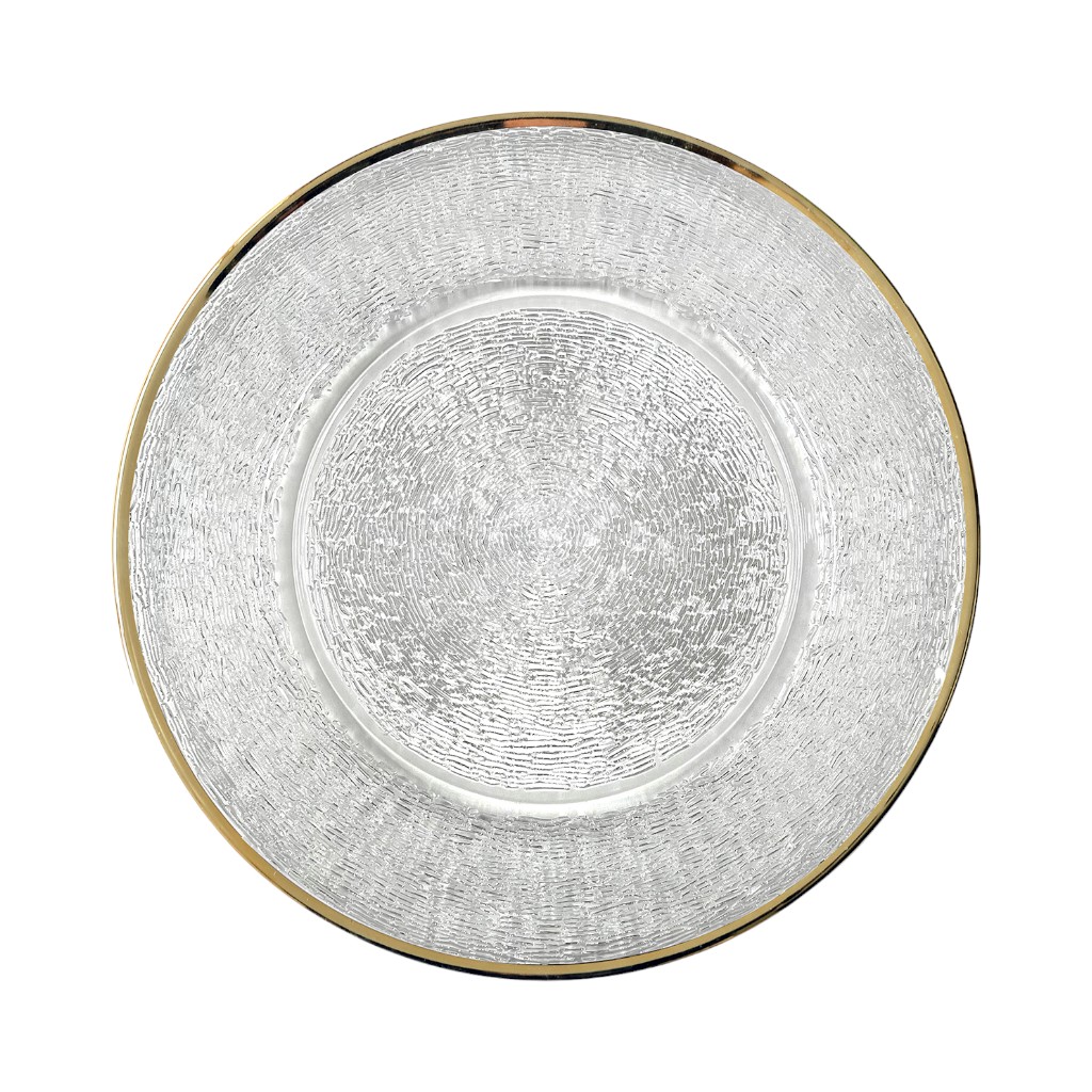 Plato De Fondo Con Borde Dorado 33Cm