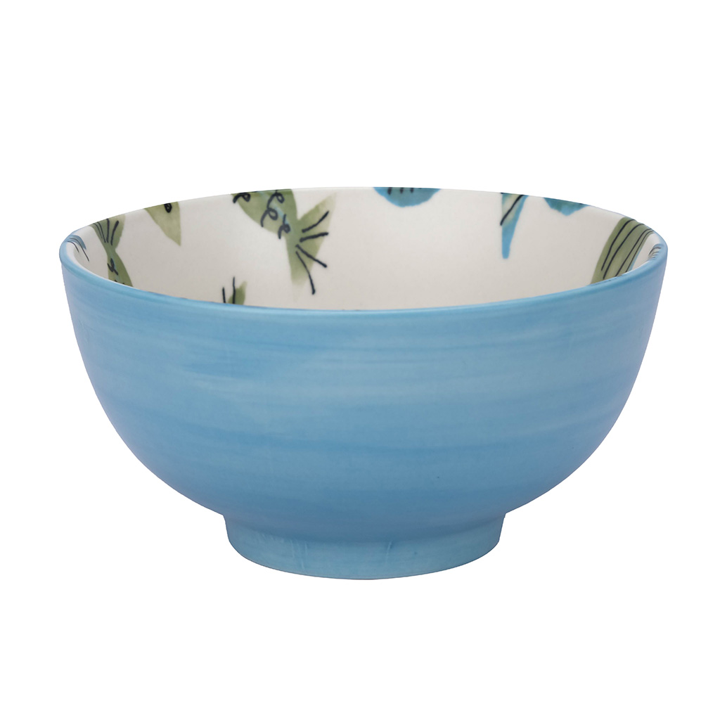 Cuenco Azul Con Estampado 12Cm