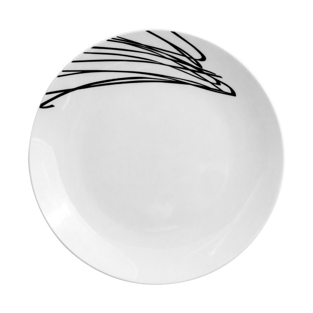 Plato con diseño negro