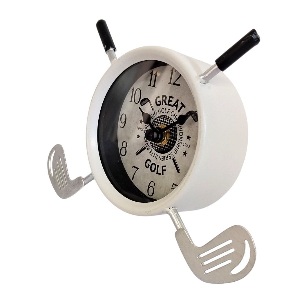 Reloj Blanco De Mesa 17.5x4.5x12cm
