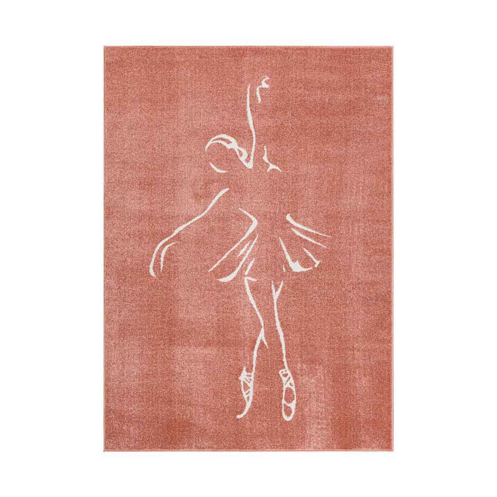 Alfombra Color Salmón Silueta De Bailarina 133X190Cm