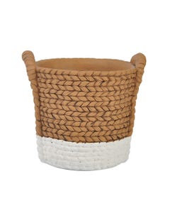 Macetero con diseño trenzado bicolor 21.5X18.5X19.5CM
