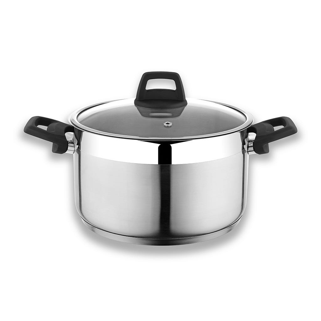 Olla con tapa de metal negro Harmony 30x20
