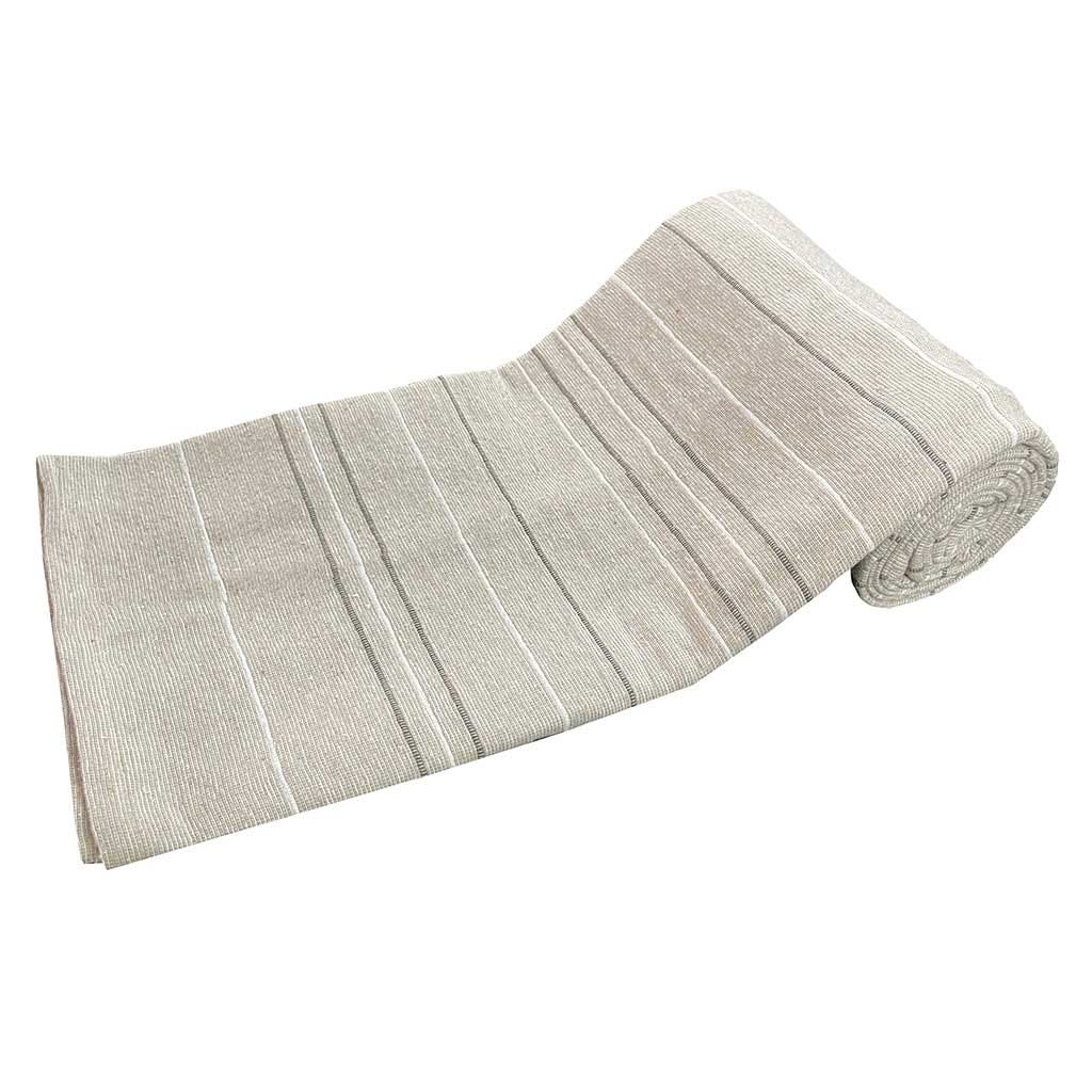 CUBRECAMA DE ALGODÓN BEIGE DE RAYAS 160X220CM