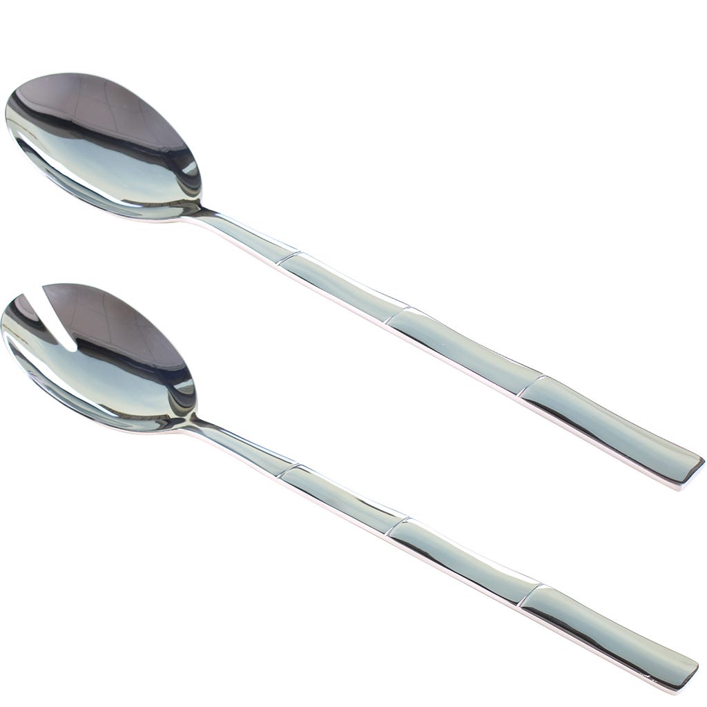 Utensilios Ensalada 2 Cucharas Plateado