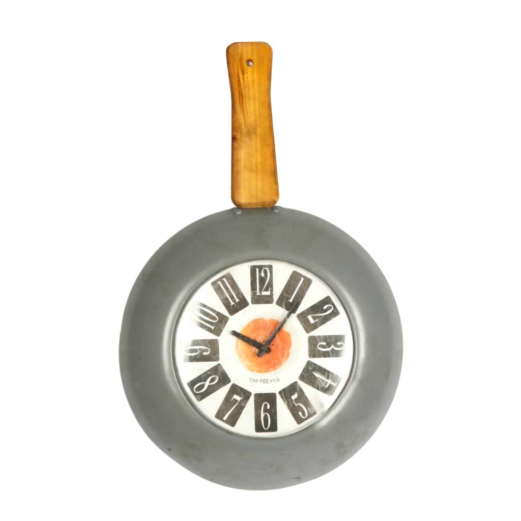 Decorativo Reloj con Diseño de Sartén Color Gris