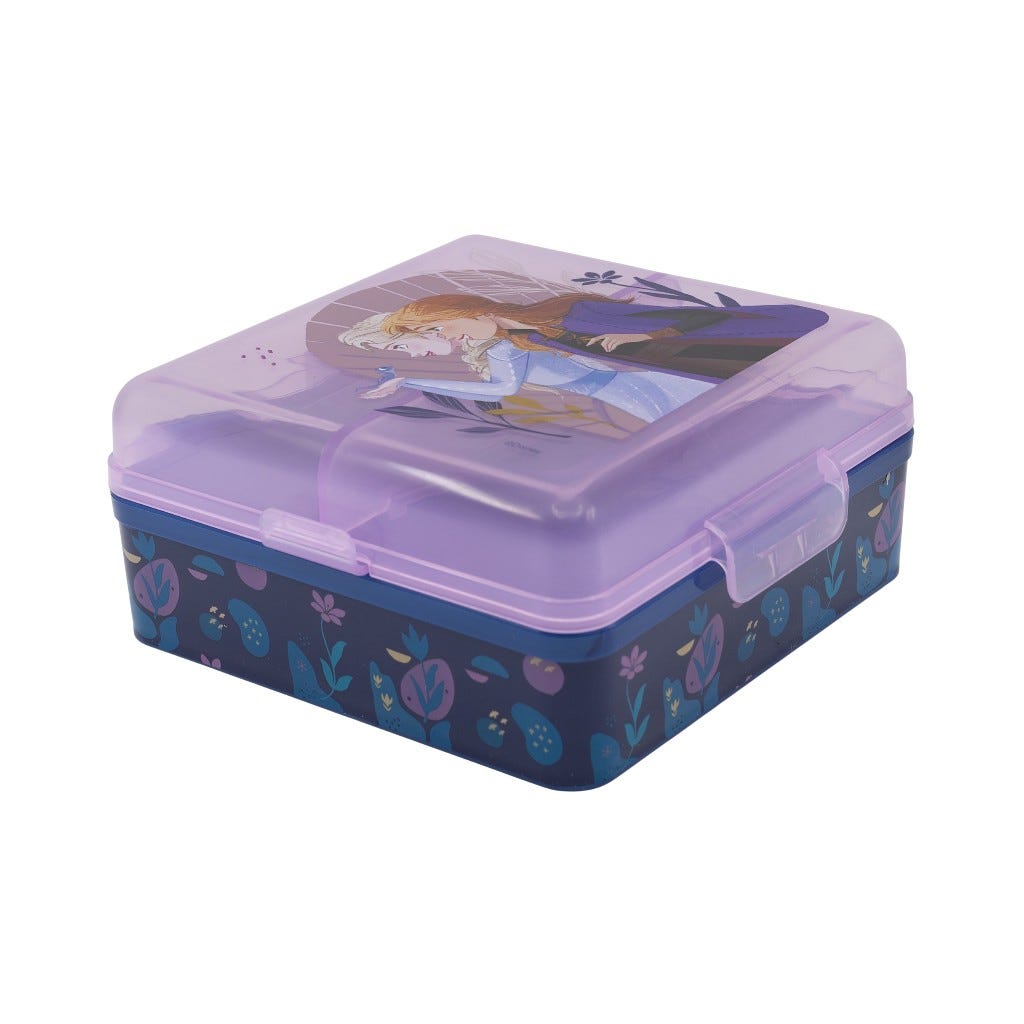 Envase De Sandwich Con Divisiones Frozen Morado