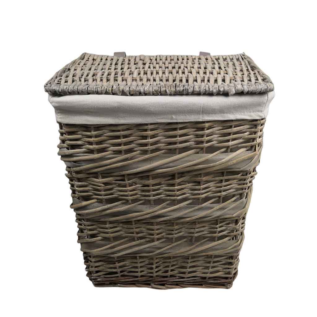 Cesta De Willow Para Ropa Con Tapa 38x27x48cm