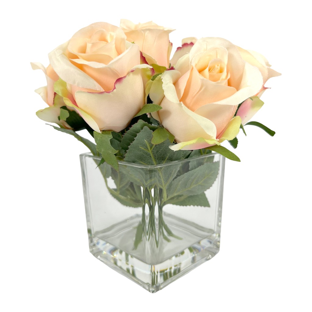 Buque De Rosas Artificial En Jarr&oacute;n 20cm