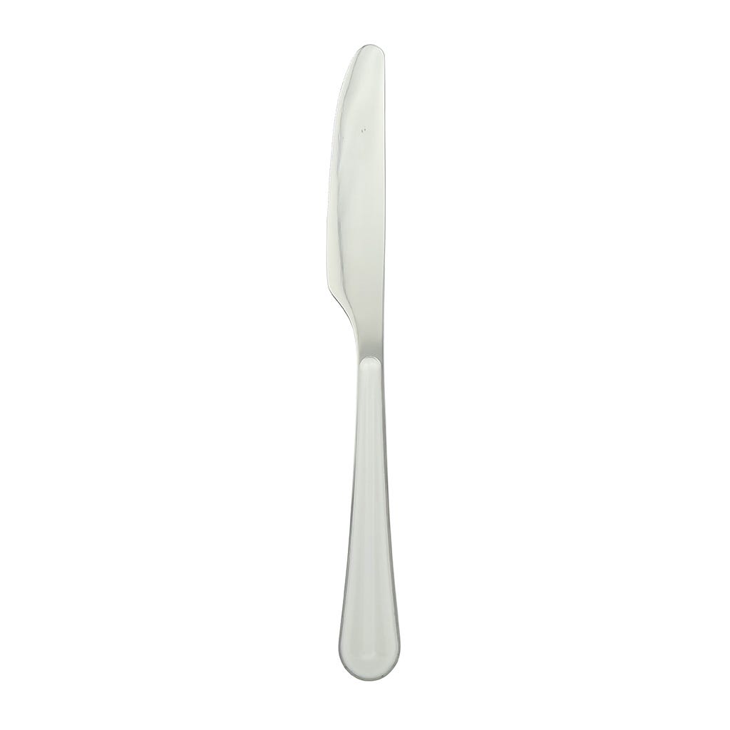 Cuchillo individual liso con mango blanco